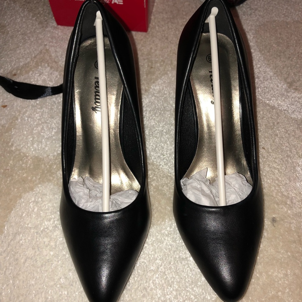 Black pointed heels